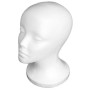 Tete de Mannequin Femme en polystyrène injecté couleur Blanche