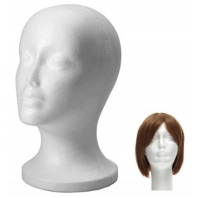 Tete de Mannequin Femme en polystyrène injecté couleur Blanche