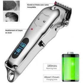 Tondeuse Cheveux Professionnelle avec Ecran LCD Sans Fil Rechargeable